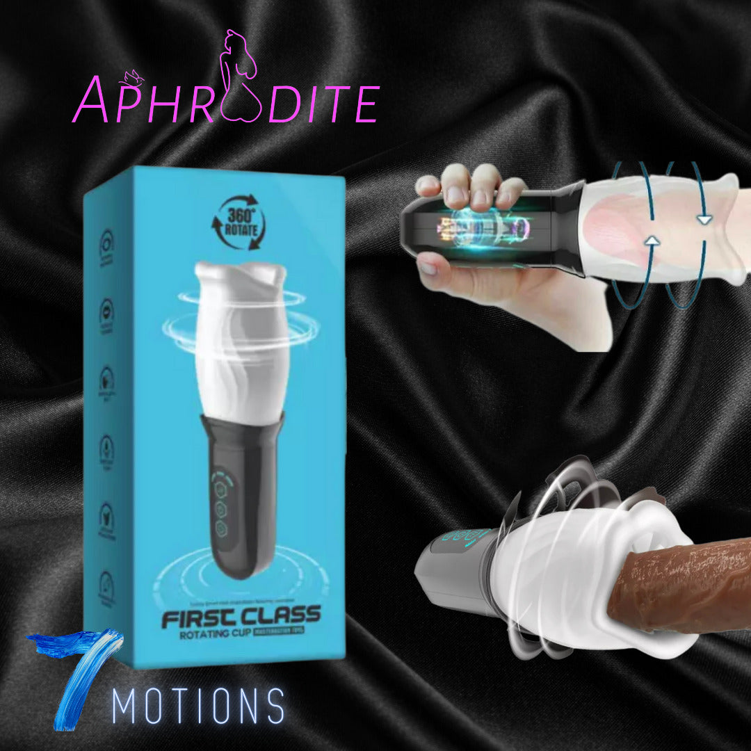 Male Masturbator Automatic 360 Rotating Cup Thrusting Lips Stroker Sex Toy UK