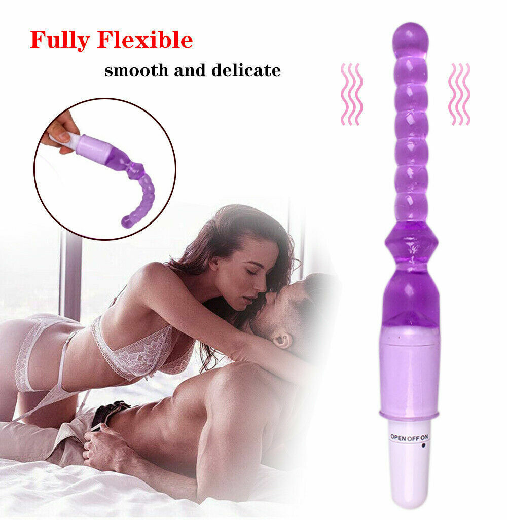 Jelly Anal Beads Vibrating Butt Plug G-Spot Sex Toys for Men Women Couple