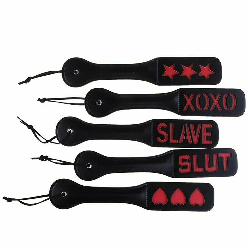 BDSM Spanking Paddle - Submissive Slave, Slut, Bitch or Stars - UK Stock