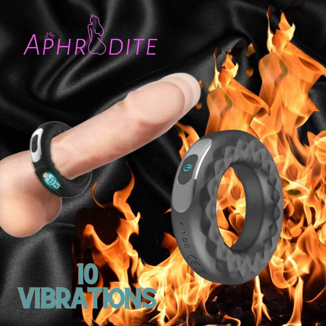 Vibrating Cock Ring 10 Speeds Delay Ejaculation Male Sex Toy Longer Penis Play