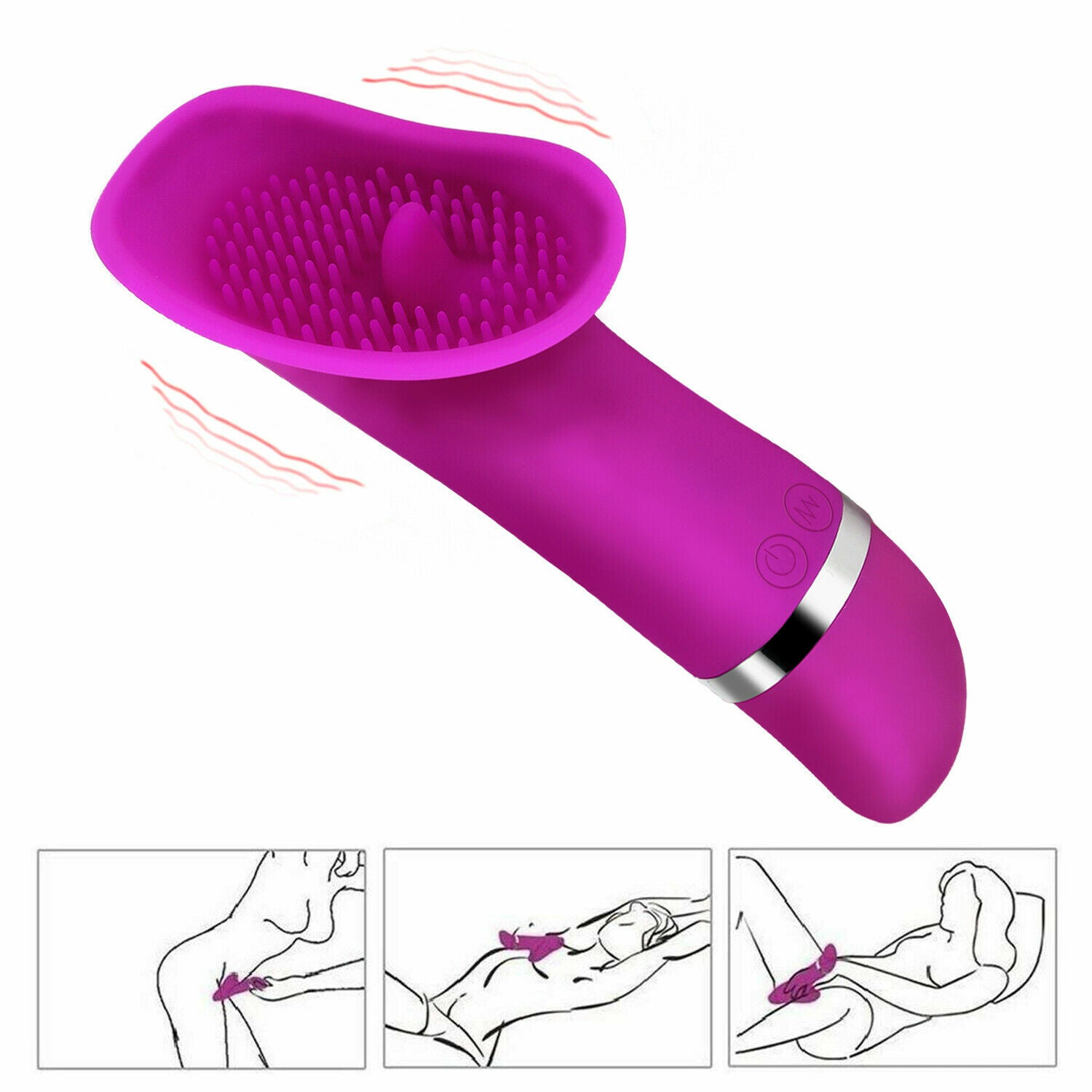 Vibrating Clit Licking Vibrator Tongue Licker Oral Sex Toy 30 Settings